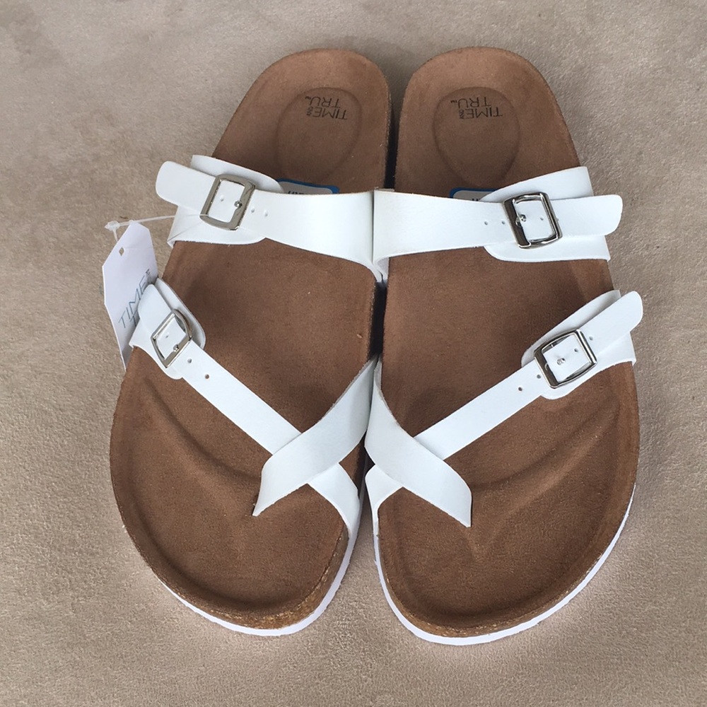 Time and Tru White Sandals